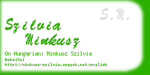 szilvia minkusz business card